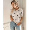 Zeagoo Women Short Sleeve Sweater Summer Crew Neck Dressy Casual Tops(1-bow Knot Black)