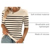 Zeagoo Women Short Sleeve Sweater Summer Crew Neck Dressy Casual Tops(Apricot-black)