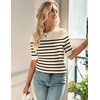 Zeagoo Women Short Sleeve Sweater Summer Crew Neck Dressy Casual Tops(Apricot-black)