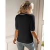 Zeagoo Women Short Sleeve Sweater Summer Crew Neck Dressy Casual Tops(Black)