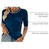 Zeagoo Women Short Sleeve Sweater Summer Crew Neck Dressy Casual Tops(Dark Blue)