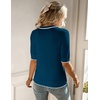 Zeagoo Women Short Sleeve Sweater Summer Crew Neck Dressy Casual Tops(Dark Blue)