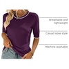 Zeagoo Women Short Sleeve Sweater Summer Crew Neck Dressy Casual Tops(Dark Purple)