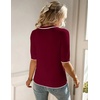Zeagoo Women Short Sleeve Sweater Summer Crew Neck Dressy Casual Tops(Dark Red)