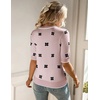 Zeagoo Women Short Sleeve Sweater Summer Crew Neck Dressy Casual Tops(Floral Jh455 Pink-white)