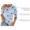 Zeagoo Women Short Sleeve Sweater Summer Crew Neck Dressy Casual Tops(Floral Jh528 Blue-white)