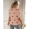Zeagoo Women Short Sleeve Sweater Summer Crew Neck Dressy Casual Tops(Floral Jh618 Coral-white)