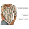 Zeagoo Women Short Sleeve Sweater Summer Crew Neck Dressy Casual Tops(Floral Khaki-orange)