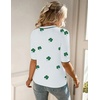 Zeagoo Women Short Sleeve Sweater Summer Crew Neck Dressy Casual Tops(Floral Sf324 Green-white)