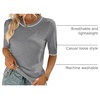 Zeagoo Women Short Sleeve Sweater Summer Crew Neck Dressy Casual Tops(Gray)