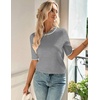 Zeagoo Women Short Sleeve Sweater Summer Crew Neck Dressy Casual Tops(Gray)