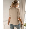 Zeagoo Women Short Sleeve Sweater Summer Crew Neck Dressy Casual Tops(Khaki)