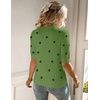 Zeagoo Women Short Sleeve Sweater Summer Crew Neck Dressy Casual Tops(Polka Pots Green 271)