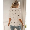 Zeagoo Women Short Sleeve Sweater Summer Crew Neck Dressy Casual Tops(Polka Pots Khaki 442)
