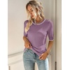 Zeagoo Women Short Sleeve Sweater Summer Crew Neck Dressy Casual Tops(Purple)