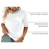 Zeagoo Women Short Sleeve Sweater Summer Crew Neck Dressy Casual Tops(White)