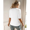 Zeagoo Women Short Sleeve Sweater Summer Crew Neck Dressy Casual Tops(White)