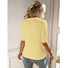 Zeagoo Women Short Sleeve Sweater Summer Crew Neck Dressy Casual Tops(Yellow)