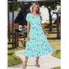 Zeagoo Women Summer Midi A Line Dress Short Sleeve Casual Flowy Tiered Beach Long Sundress with Pockets 2026 Vacation Travel(Bf311)