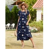 Zeagoo Women Summer Midi A Line Dress Short Sleeve Casual Flowy Tiered Beach Long Sundress with Pockets 2026 Vacation Travel(Bf318)