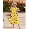 Zeagoo Women Summer Midi A Line Dress Short Sleeve Casual Flowy Tiered Beach Long Sundress with Pockets 2026 Vacation Travel(Bf351)