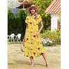 Zeagoo Women Summer Midi A Line Dress Short Sleeve Casual Flowy Tiered Beach Long Sundress with Pockets 2026 Vacation Travel(Bf351)