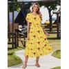 Zeagoo Women Summer Midi A Line Dress Short Sleeve Casual Flowy Tiered Beach Long Sundress with Pockets 2026 Vacation Travel(Bf351)