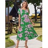 Zeagoo Women Summer Midi A Line Dress Short Sleeve Casual Flowy Tiered Beach Long Sundress with Pockets 2026 Vacation Travel(Dh594)