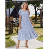 Zeagoo Women Summer Midi A Line Dress Short Sleeve Casual Flowy Tiered Beach Long Sundress with Pockets 2026 Vacation Travel(Jh529)