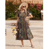 Zeagoo Women Summer Midi A Line Dress Short Sleeve Casual Flowy Tiered Beach Long Sundress with Pockets 2026 Vacation Travel(Mz721)