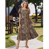 Zeagoo Women Summer Midi A Line Dress Short Sleeve Casual Flowy Tiered Beach Long Sundress with Pockets 2026 Vacation Travel(Mz721)