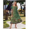 Zeagoo Women Summer Midi A Line Dress Short Sleeve Casual Flowy Tiered Beach Long Sundress with Pockets 2026 Vacation Travel(Mz840)