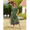 Zeagoo Women Summer Midi A Line Dress Short Sleeve Casual Flowy Tiered Beach Long Sundress with Pockets 2026 Vacation Travel(Mz840)