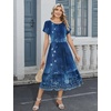 Zeagoo Women Summer Midi A Line Dress Short Sleeve Casual Flowy Tiered Beach Long Sundress with Pockets 2026 Vacation Travel(Mz845)