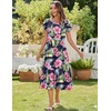 Zeagoo Women Summer Midi A Line Dress Short Sleeve Casual Flowy Tiered Beach Long Sundress with Pockets 2026 Vacation Travel(Pink Floral)