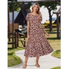 Zeagoo Women Summer Midi A Line Dress Short Sleeve Casual Flowy Tiered Beach Long Sundress with Pockets 2026 Vacation Travel(Red Floral-2)