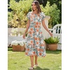 Zeagoo Women Summer Midi A Line Dress Short Sleeve Casual Flowy Tiered Beach Long Sundress with Pockets 2026 Vacation Travel(Red White Floral)