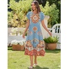 Zeagoo Women Summer Midi A Line Dress Short Sleeve Casual Flowy Tiered Beach Long Sundress with Pockets 2026 Vacation Travel(Retro Style)