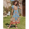 Zeagoo Women Summer Midi A Line Dress Short Sleeve Casual Flowy Tiered Beach Long Sundress with Pockets 2026 Vacation Travel(Retro Style)