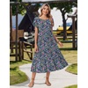 Zeagoo Women Summer Midi A Line Dress Short Sleeve Casual Flowy Tiered Beach Long Sundress with Pockets 2026 Vacation Travel(Rose Red Floral)