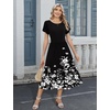 Zeagoo Women Summer Midi A Line Dress Short Sleeve Casual Flowy Tiered Beach Long Sundress with Pockets 2026 Vacation Travel(Sf100)