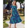 Zeagoo Women Summer Midi A Line Dress Short Sleeve Casual Flowy Tiered Beach Long Sundress with Pockets 2026 Vacation Travel(Sf114)