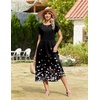 Zeagoo Women Summer Midi A Line Dress Short Sleeve Casual Flowy Tiered Beach Long Sundress with Pockets 2026 Vacation Travel(Sf236)