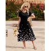 Zeagoo Women Summer Midi A Line Dress Short Sleeve Casual Flowy Tiered Beach Long Sundress with Pockets 2026 Vacation Travel(Sf236)