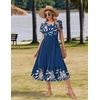 Zeagoo Women Summer Midi A Line Dress Short Sleeve Casual Flowy Tiered Beach Long Sundress with Pockets 2026 Vacation Travel(Sp121)