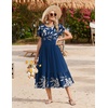 Zeagoo Women Summer Midi A Line Dress Short Sleeve Casual Flowy Tiered Beach Long Sundress with Pockets 2026 Vacation Travel(Sp121)