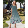 Zeagoo Women Summer Midi A Line Dress Short Sleeve Casual Flowy Tiered Beach Long Sundress with Pockets 2026 Vacation Travel(Wf115)