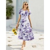 Zeagoo Women Summer Midi A Line Dress Short Sleeve Casual Flowy Tiered Beach Long Sundress with Pockets 2026 Vacation Travel(Wf119)