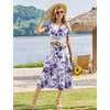 Zeagoo Women Summer Midi A Line Dress Short Sleeve Casual Flowy Tiered Beach Long Sundress with Pockets 2026 Vacation Travel(Wf119)