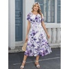 Zeagoo Women Summer Midi A Line Dress Short Sleeve Casual Flowy Tiered Beach Long Sundress with Pockets 2026 Vacation Travel(Wf119)